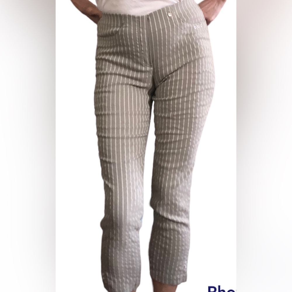 Robell Modell Bella09  High Rise Size 8 Pinstripe Capris Trousers